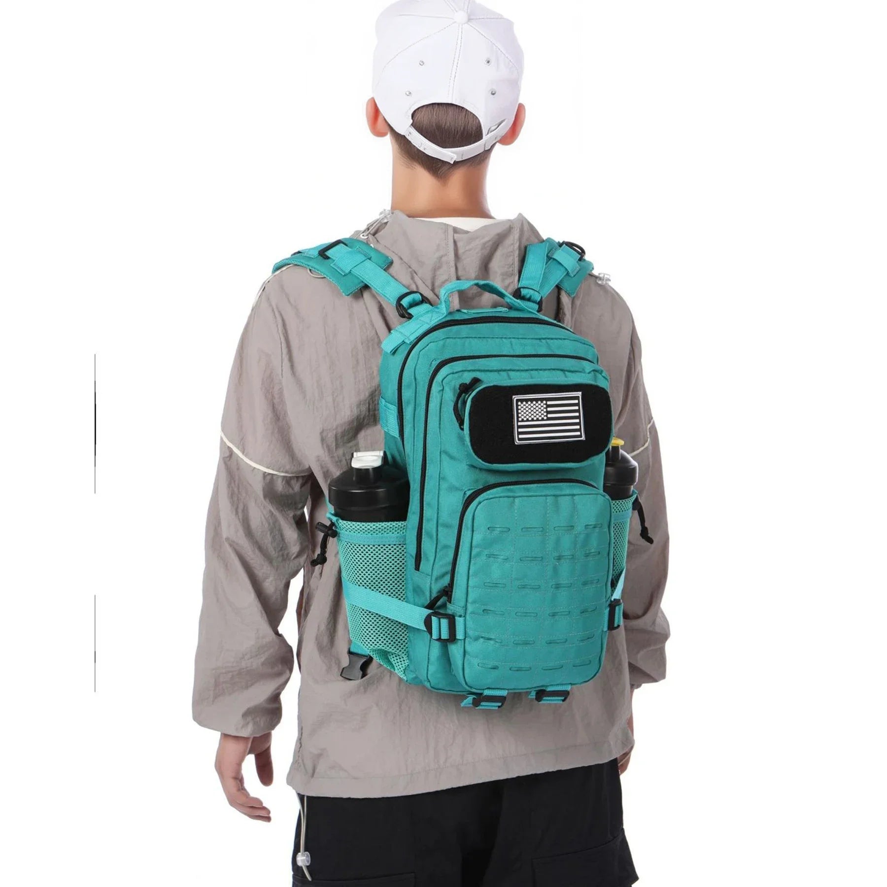 Waterproof Backpack 25L/50L | Gym, Hiking, Travel & Laptop Bag | Dual Bottle Holders | 12 Colors