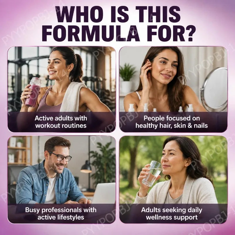 Multi Collagen Peptides Powder | Types I II III IV V | Hair, Skin, Nails & Joint Support | Berry Flavor | 28 Servings