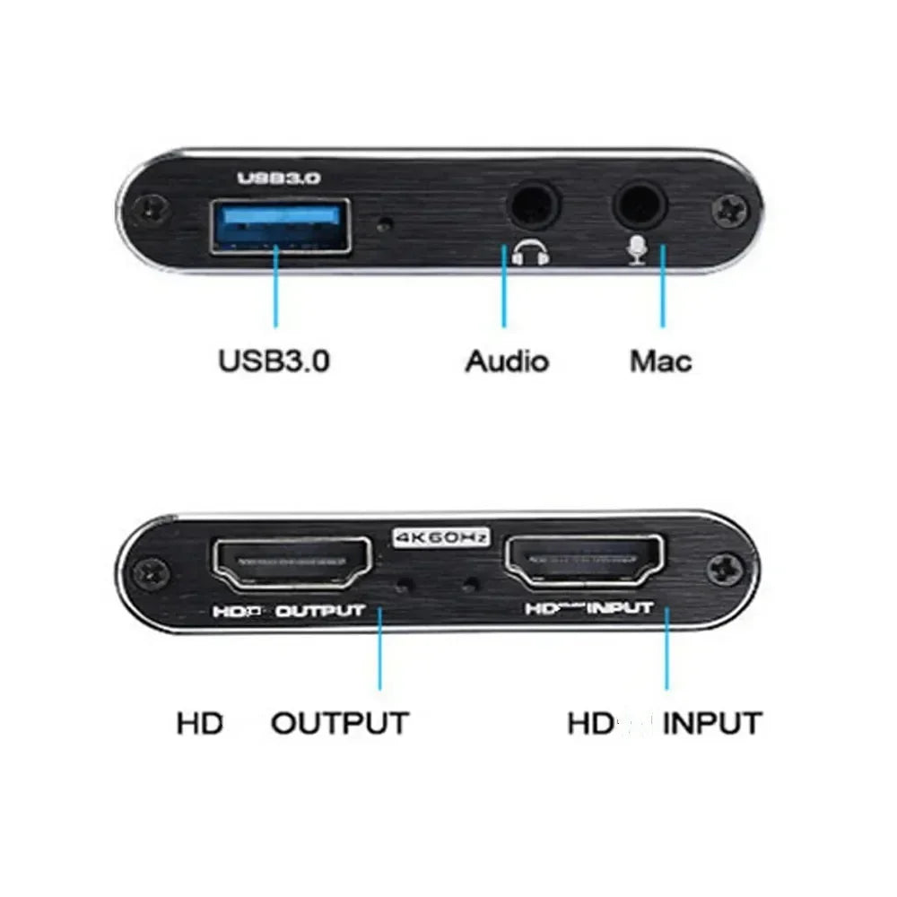 HDMI USB 3.0 Capture Card | 4K Input, 1080p 60fps | Capturadora de Video