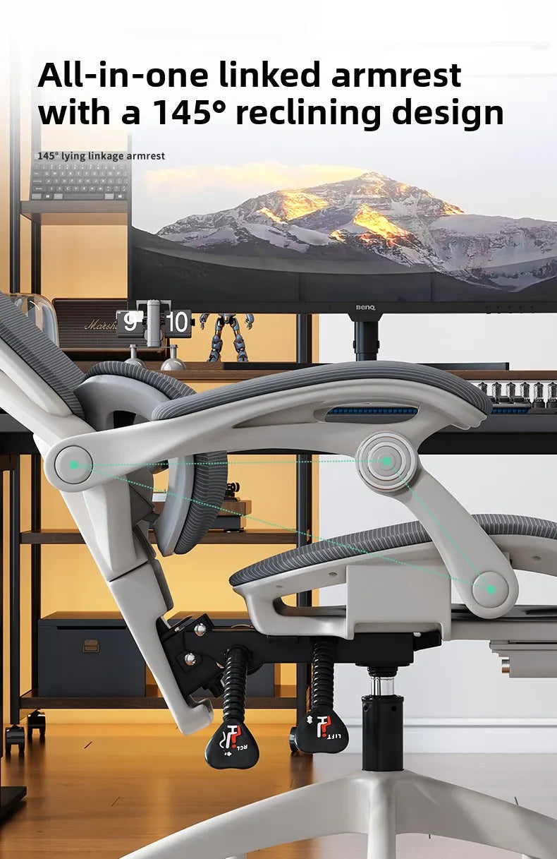 Ergonomic Office Chair | Reclining & Footrest | Lumbar