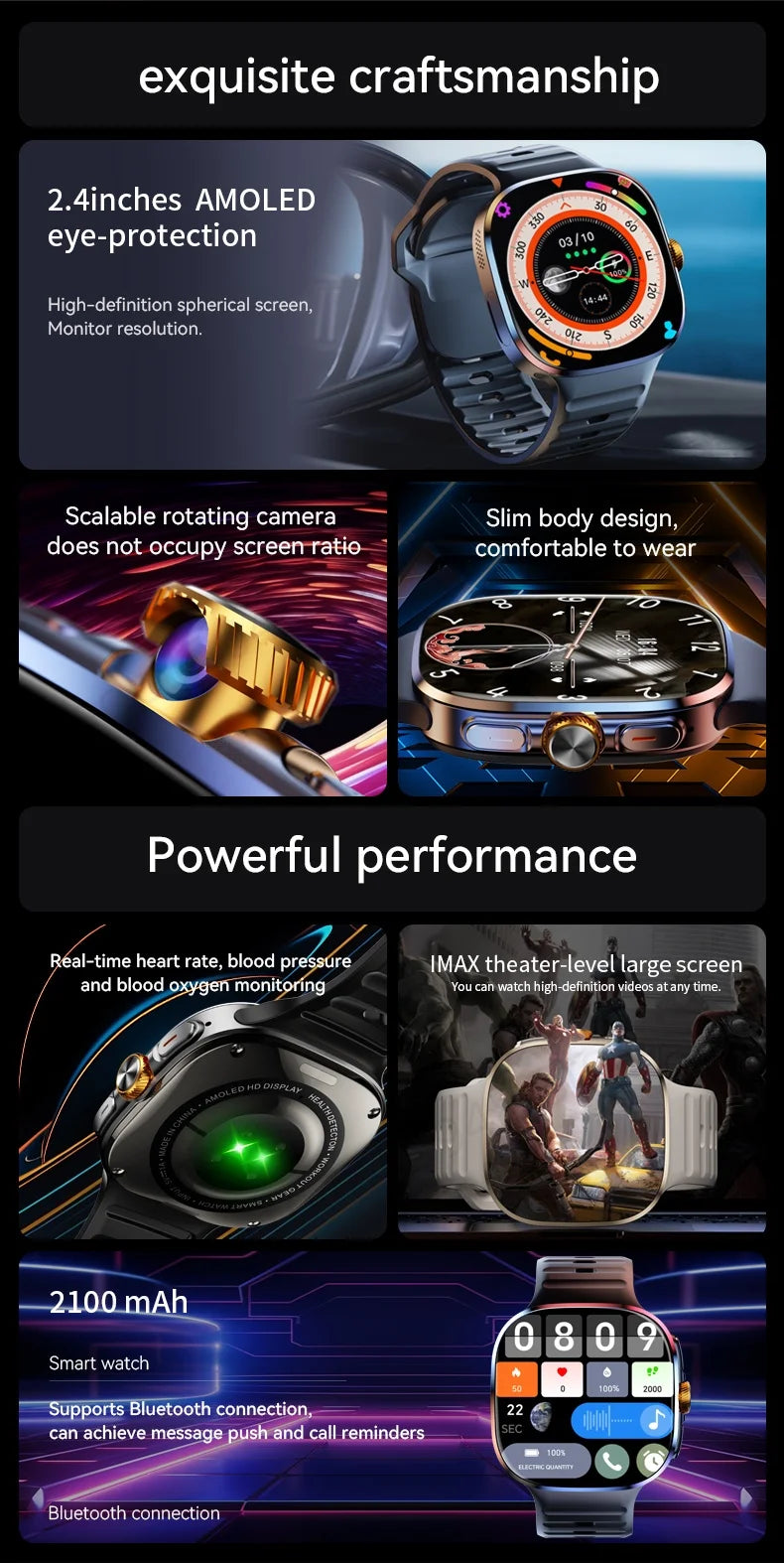 Smartwatch GOLDENSPIKE M99 | AMOLED 2.4" 720×720 | Cámara Giratoria 8MP | 4G | GPS | NFC | WiFi | 2100mAh | Android | GOLDENSPIKE M99 Smart Watch | 2.4" AMOLED | Rotating 8MP Camera | 4G | GPS | NFC | 2100mAh