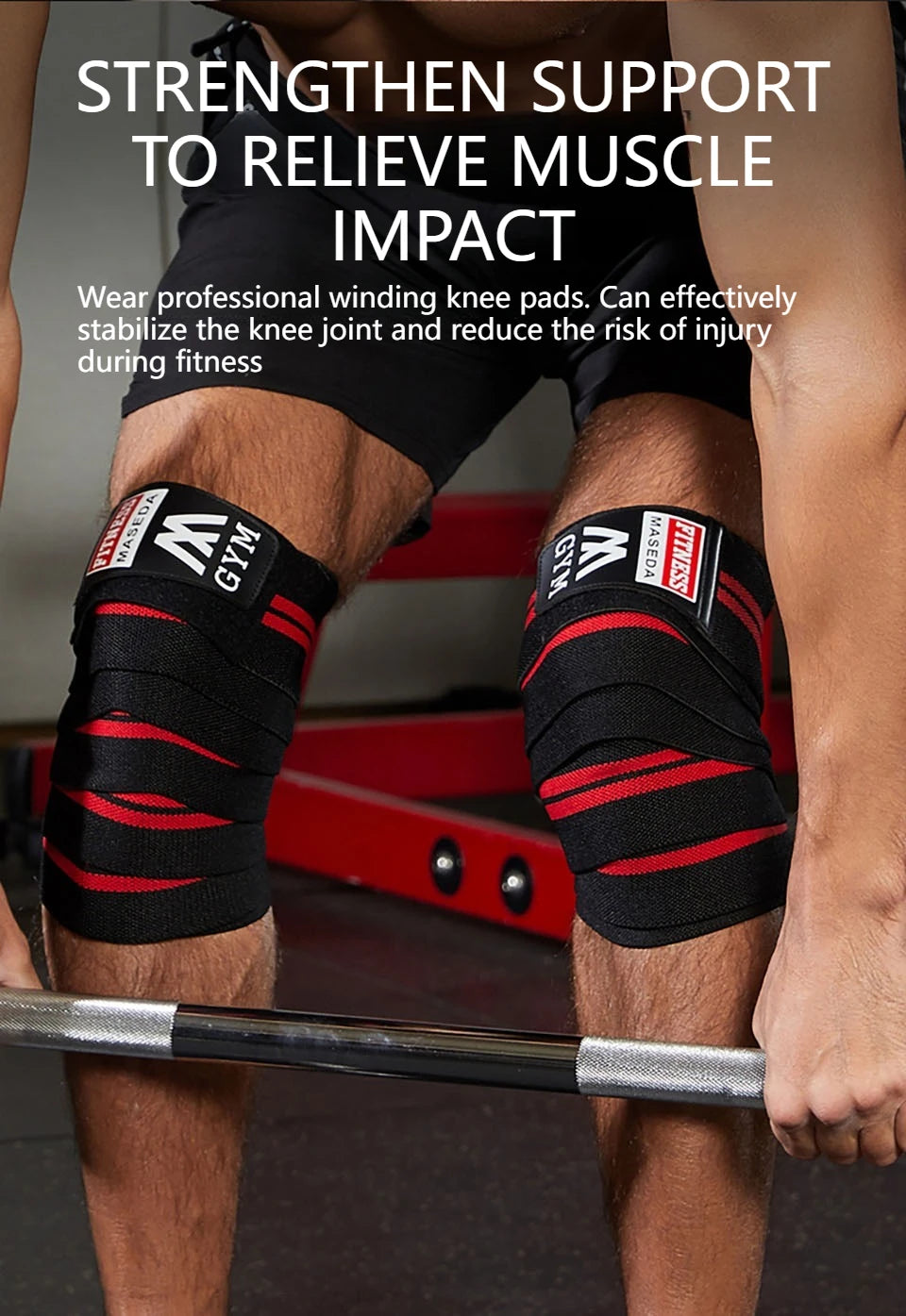 Dayselect Knee Wrap | Adjustable 200 × 8 cm Strap | 1 Piece