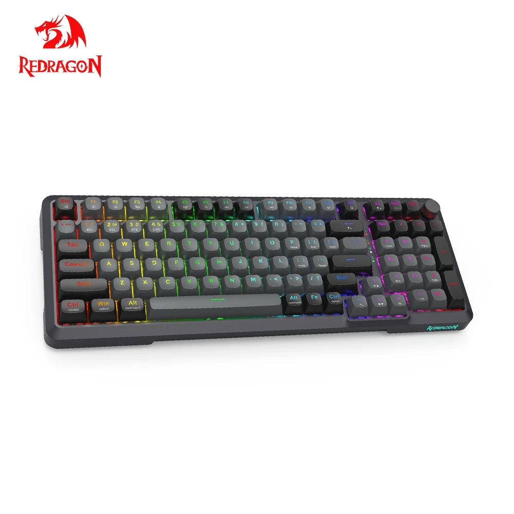 Teclado Mecánico Gaming Redragon K688 PRO | 98 Teclas | Bluetooth 5.0 + 2.4GHz + USB | Gasket | Hot-Swap | RGB | Redragon K688 PRO 98-Key Mechanical Gaming Keyboard BT 5.0 2.4GHz USB Gasket Hot-Swap RGB