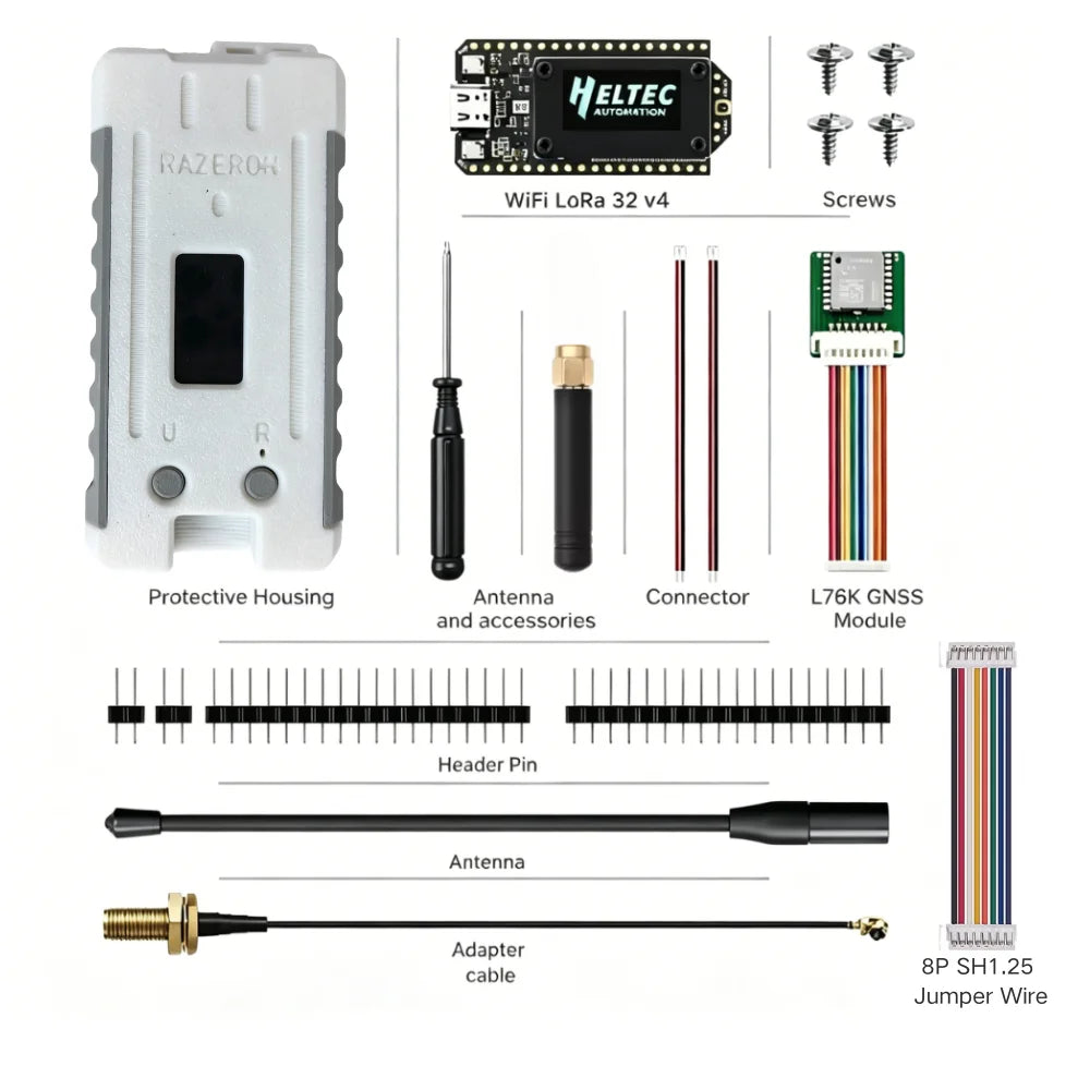 Meshtastic MeshCore Node Heltec V4 | LoRa 863-928MHz 28dBm | WiFi + BLE + GPS | IoT Kit