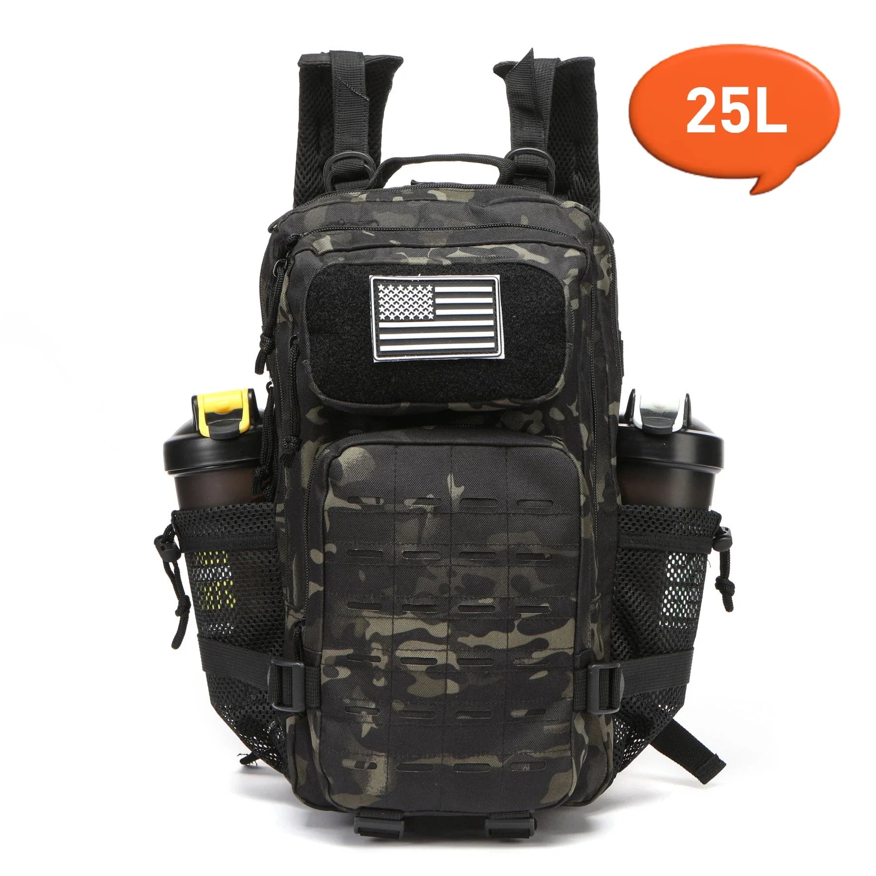 Waterproof Backpack 25L/50L | Gym, Hiking, Travel & Laptop Bag | Dual Bottle Holders | 12 Colors