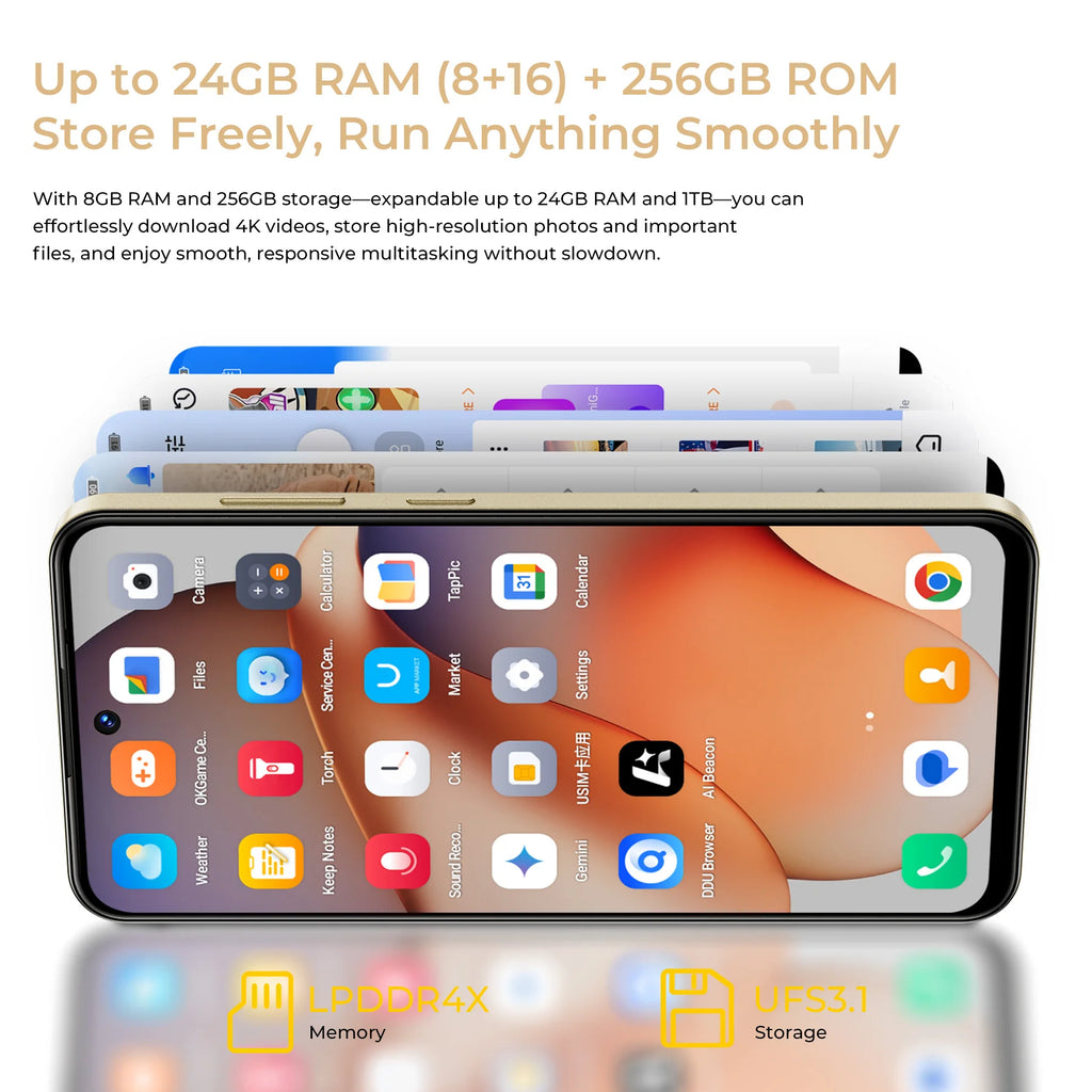 OUKITEL C68 Plus | Smartphone 4G 6000mAh 64MP 7.2" Dual Display | NFC Android 15