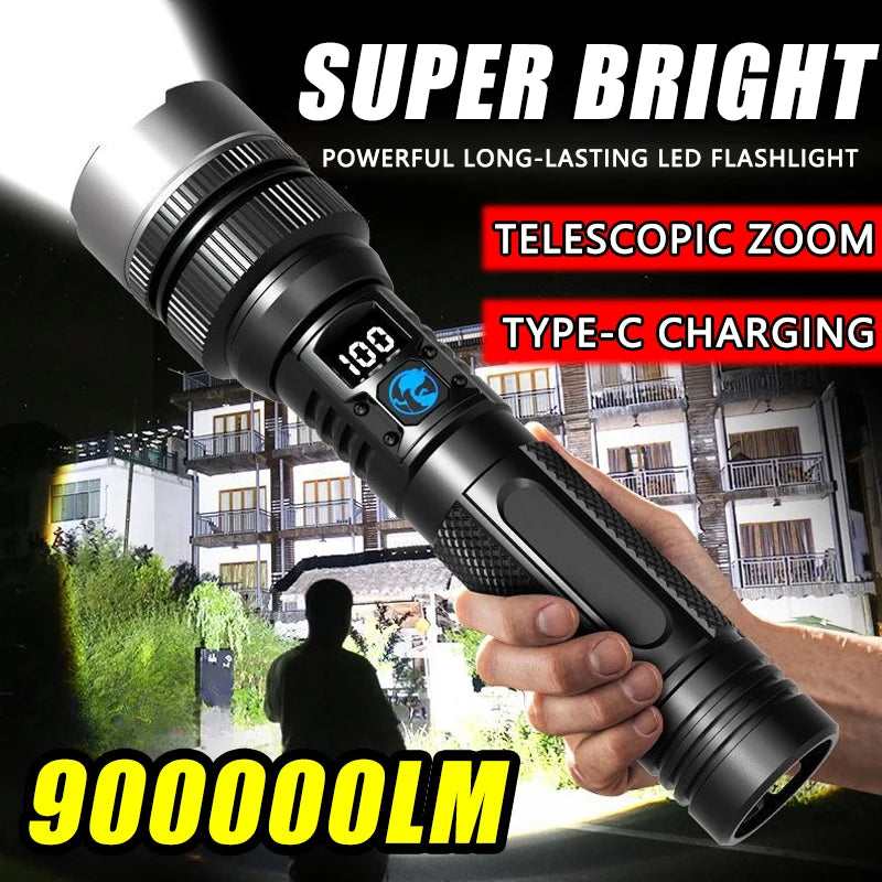 Rechargeable LED Flashlight | Adjustable Zoom | Linterna para Camping