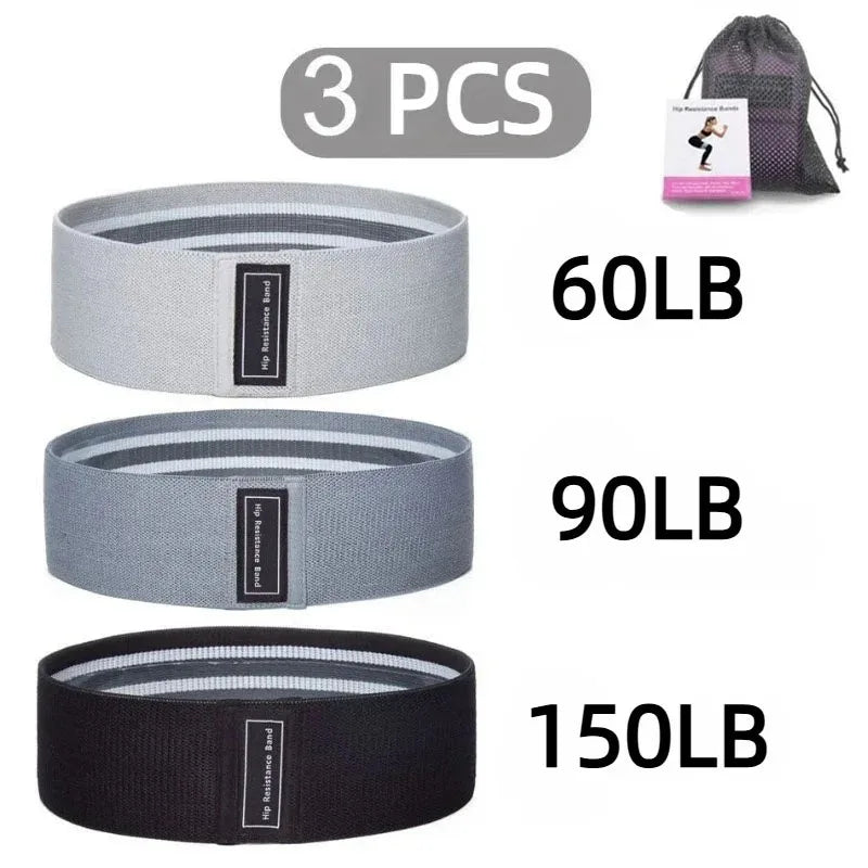 Set 3 Bandas de Resistencia Glúteos | Extra Anchas 8.3cm | 3 Niveles | Yoga Gym Fitness