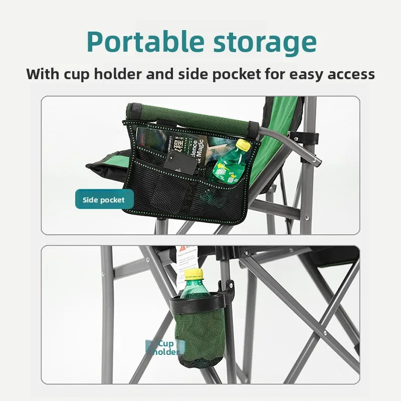 Large Folding Camping Chair | Steel Frame & PU Armrests / Silla plegable