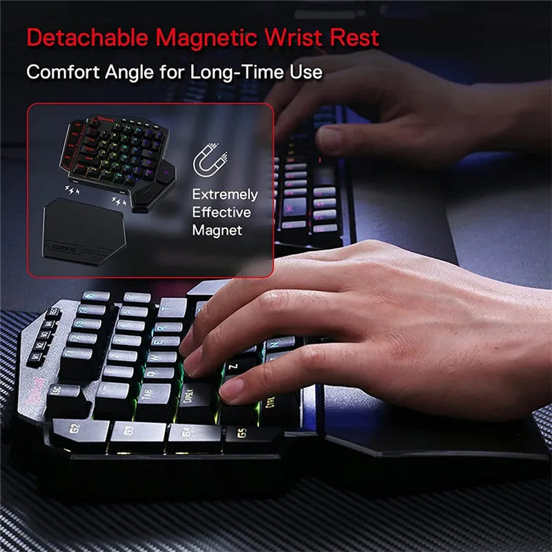 Teclado Gaming Una Mano Redragon K585 DITI | 42 Teclas | 2.4GHz Inalámbrico | RGB | 7 Macros | Hot-Swap | Redragon K585 DITI One-Handed Wireless Gaming Keypad 42 Keys 2.4GHz RGB 7 Macros Hot-Swap