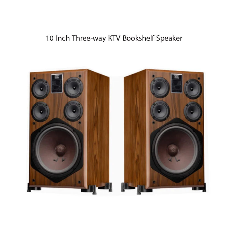 AOSIBAO 10" HIFI Bookshelf Speaker | 3-Way 150W | Wood Cabinet | Home Theater & KTV