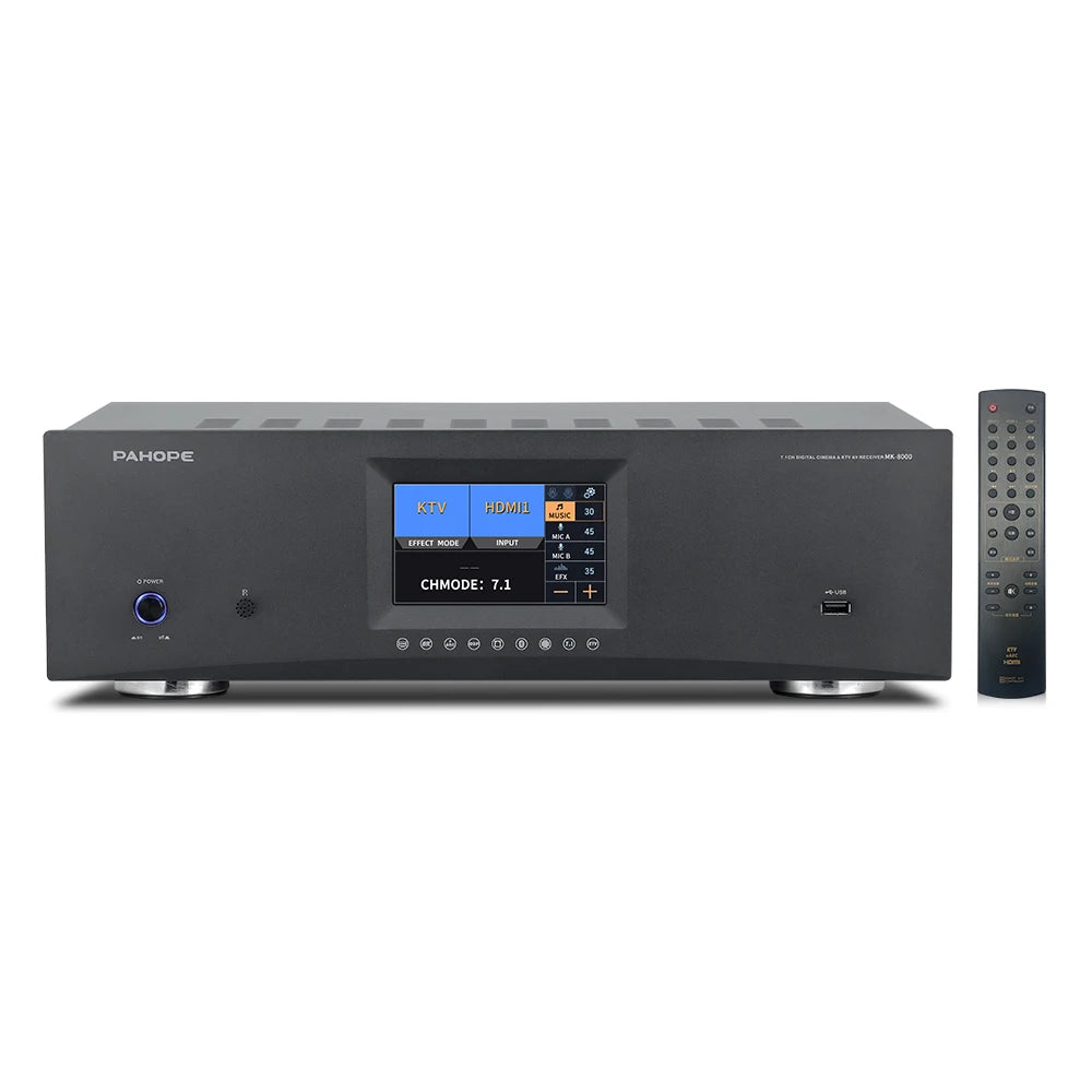 PAHOPE MK-8000 7.1 Home Theater AV Receiver | 8K 3D | DTS Digital HD | Karaoke | 110V & 220V