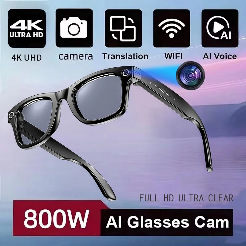 Lentes Inteligentes GUHUAVMI con Cámara IA y ChatGPT | 800W, Doble Lente, Bluetooth 5.3