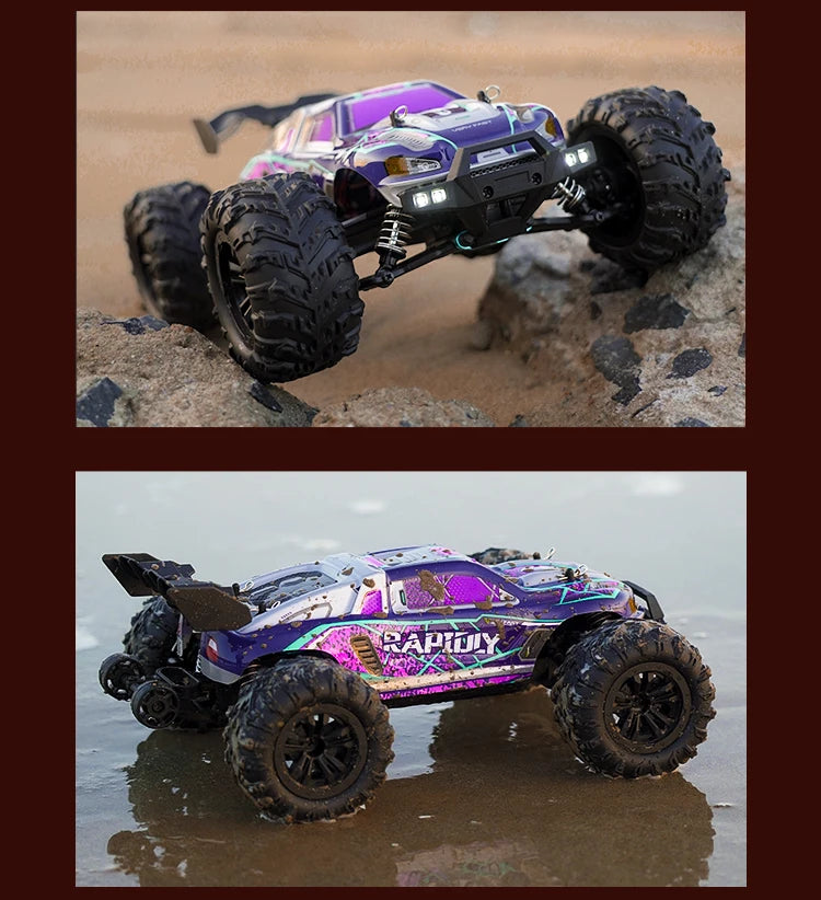 RC Monster Truck 4WD Brushless — 75km/h Off-Road 1/16 Scale | LED Headlights & Metal Parts