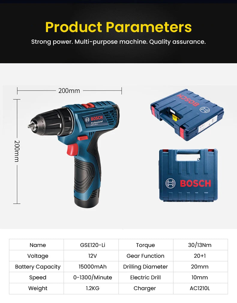 Bosch GSR 120-Li | Cordless Drill Driver | Battery Options