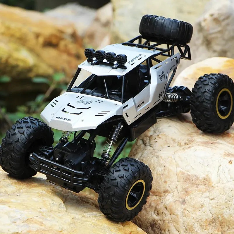 RC Car 4WD Off-Road 1:12 | 2.4GHz 4CH | LED Lights | Buggy Truck | Black / Silver