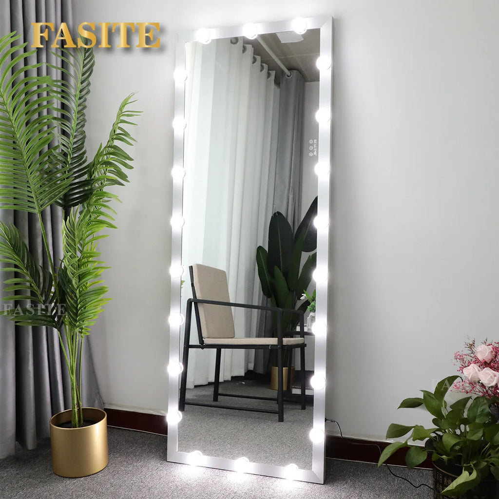 Full-Length LED Mirror | Aluminum Alloy Frame | Espejo LED de Cuerpo Completo | Marco de Aluminio