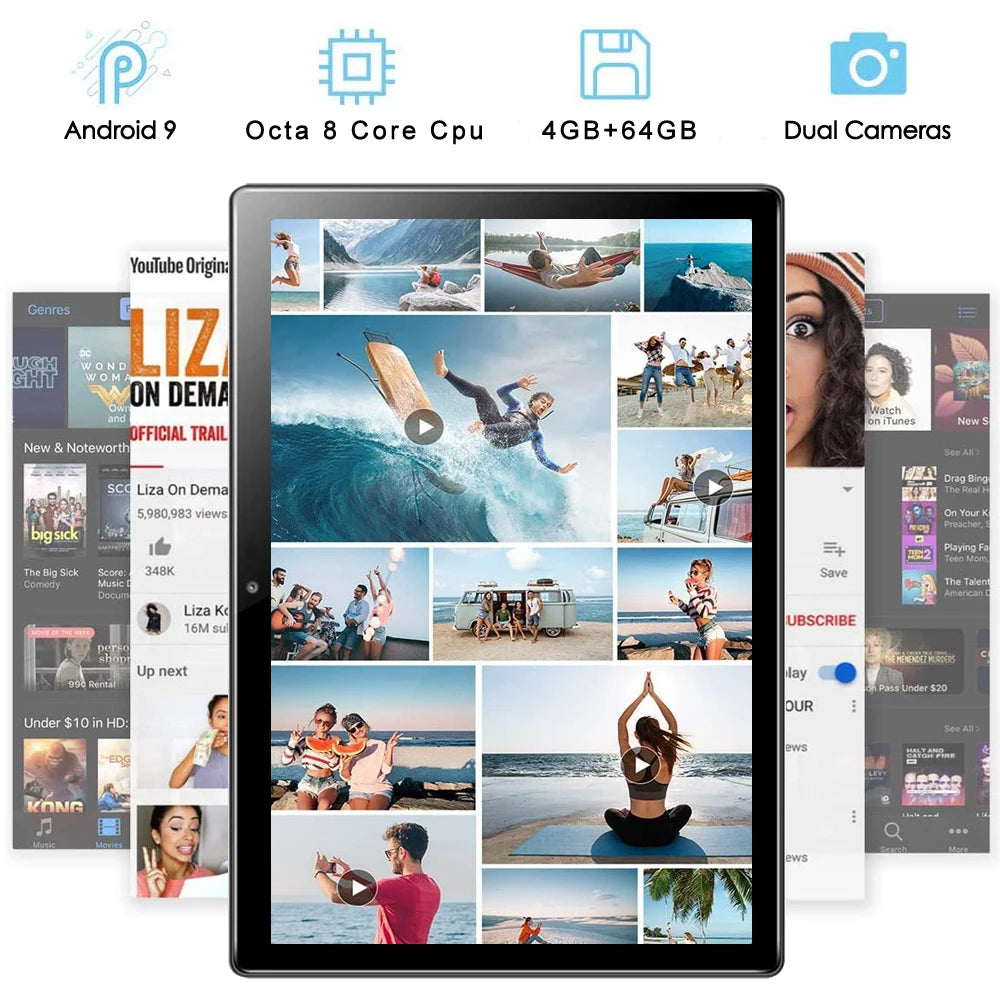 Tablet BDF S10 10.1" | Android 13 | 6GB RAM + 128GB | 4G LTE | Octa-Core | 5000mAh | IPS 1280x800