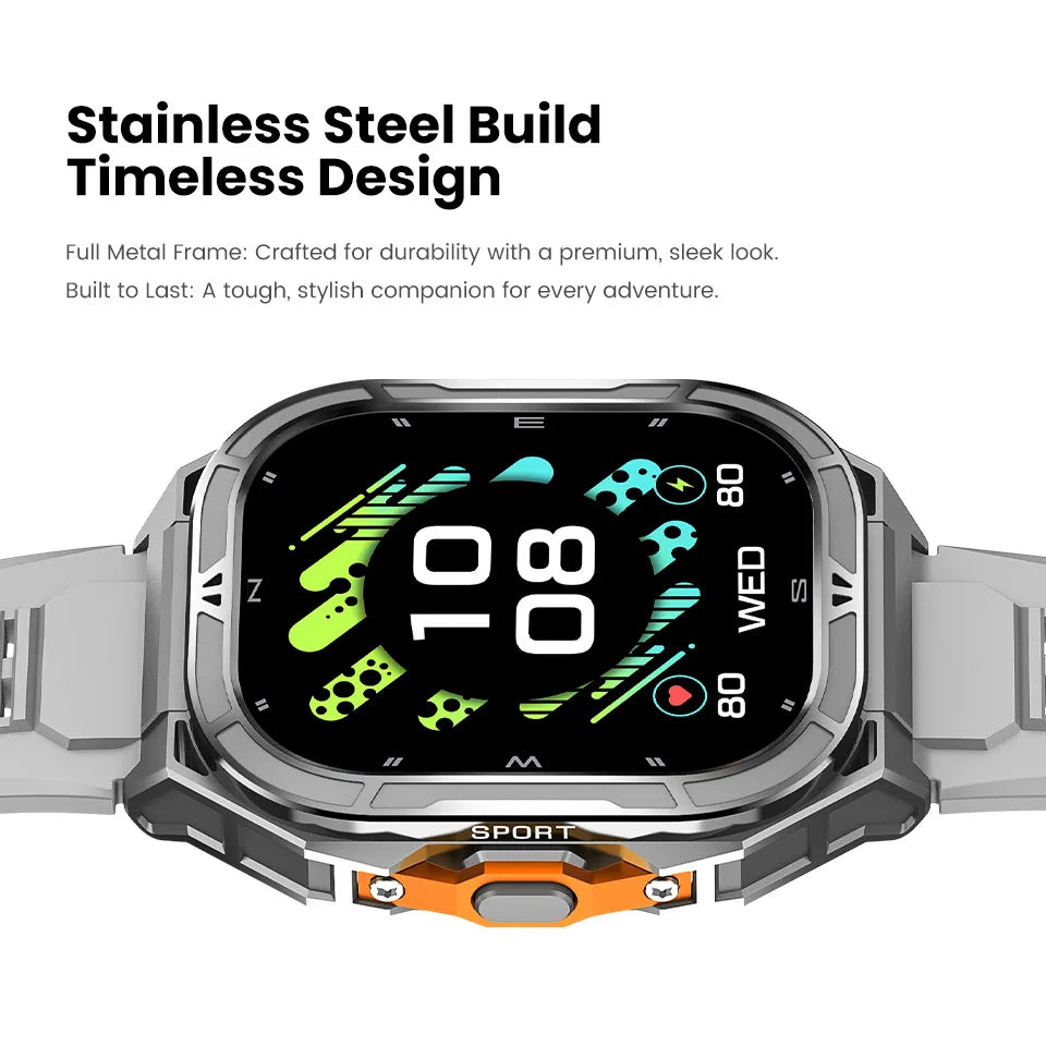 GPS Smartwatch 2026 Rugged | AMOLED 1.96" | NFC | 10m Waterproof | Bluetooth 5.3 | Men Outdoor | Smartwatch GPS 2026 Resistente | AMOLED 1.96" | NFC | Resistente al Agua 10m | Bluetooth 5.3 | Hombre Exterior