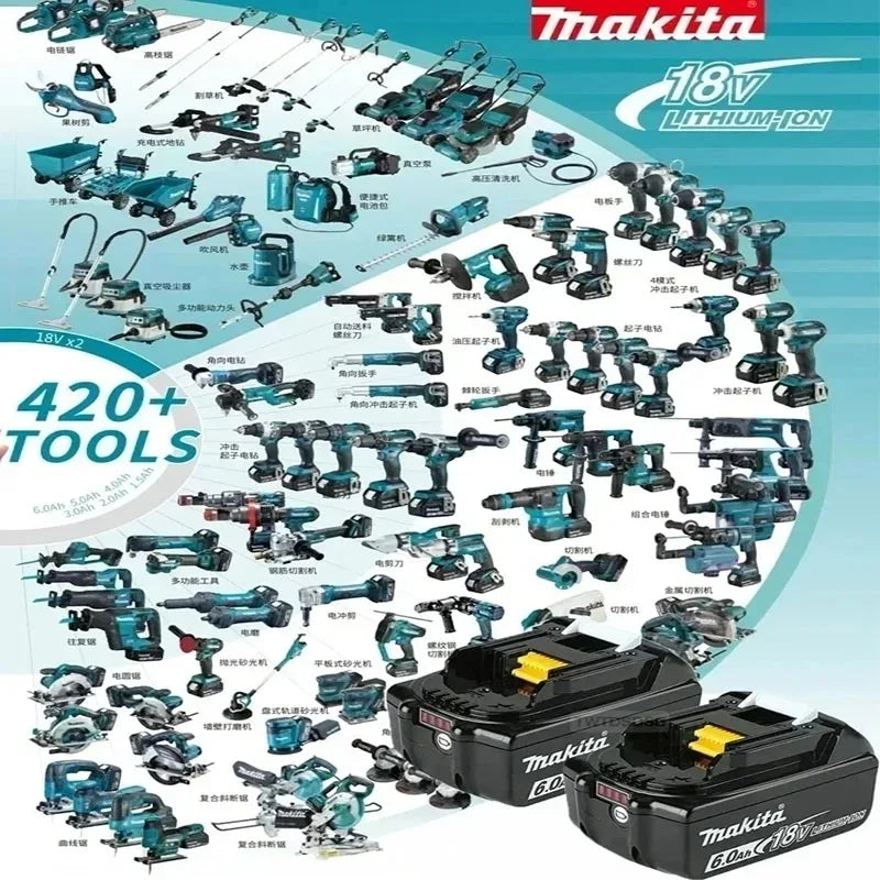 Makita-Compatible 18V Batteries & Charger | 3Ah/6Ah | DDF487