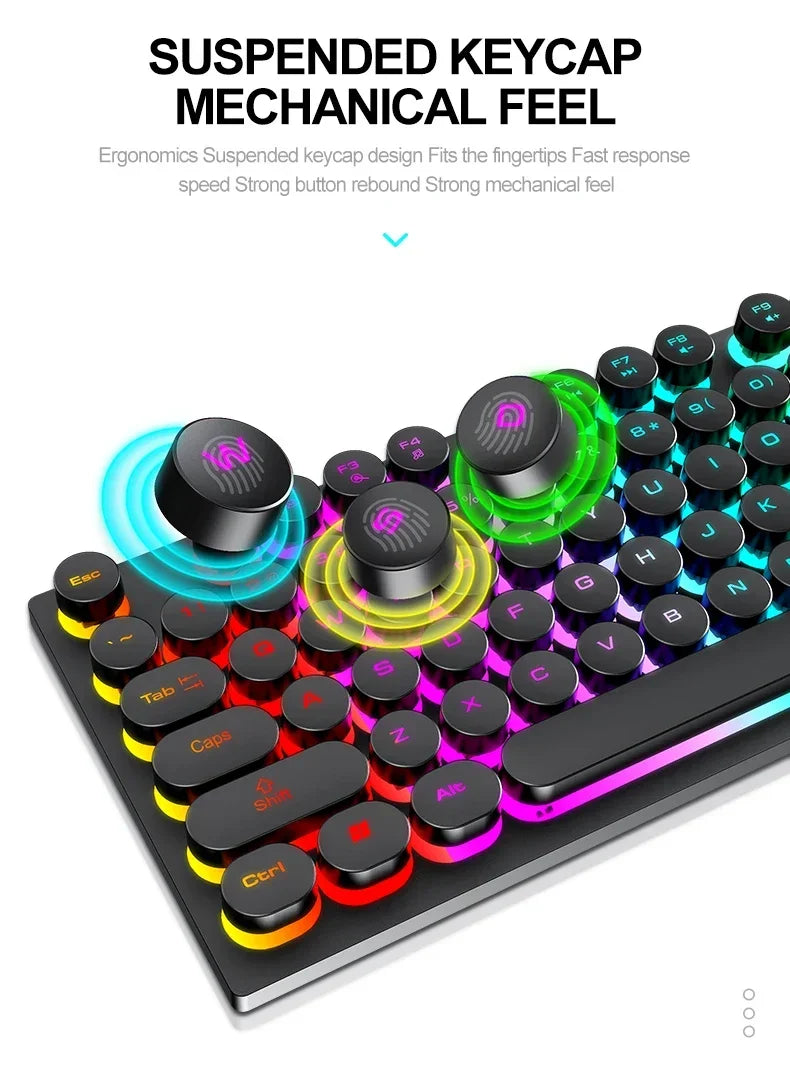 Teclado Mecánico Gaming 104 Teclas | USB | RGB Multicolor | Switch Negro | PC/Laptop | Full-Size RGB Mechanical Gaming Keyboard 104 Keys USB Black Switch PC Laptop