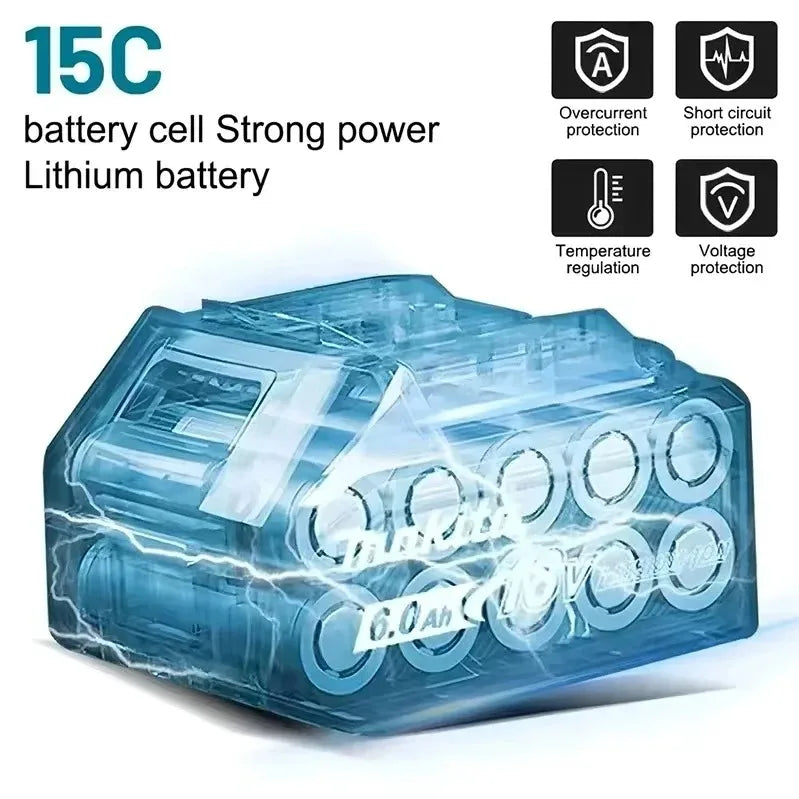 Makita-Compatible 18V Batteries & Charger | 3Ah/6Ah | DDF487