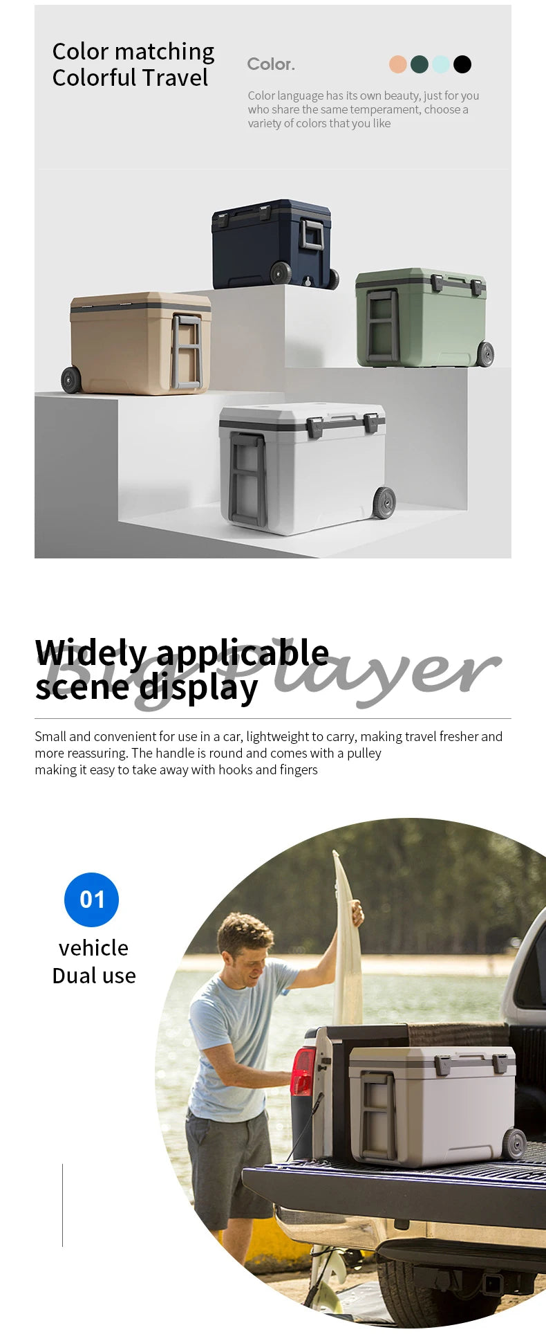 Insulated Cooler Box | Portable Outdoor Food Storage / Nevera portátil aislada