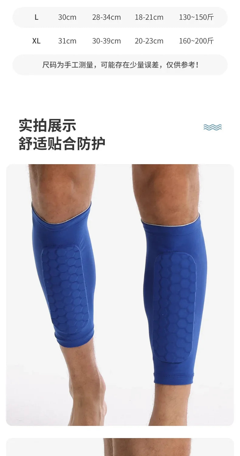 Soccer Shin Guard Pad & Compression Calf Sleeve | Adults, Teens & Kids | Football Leg Protection | M-XL