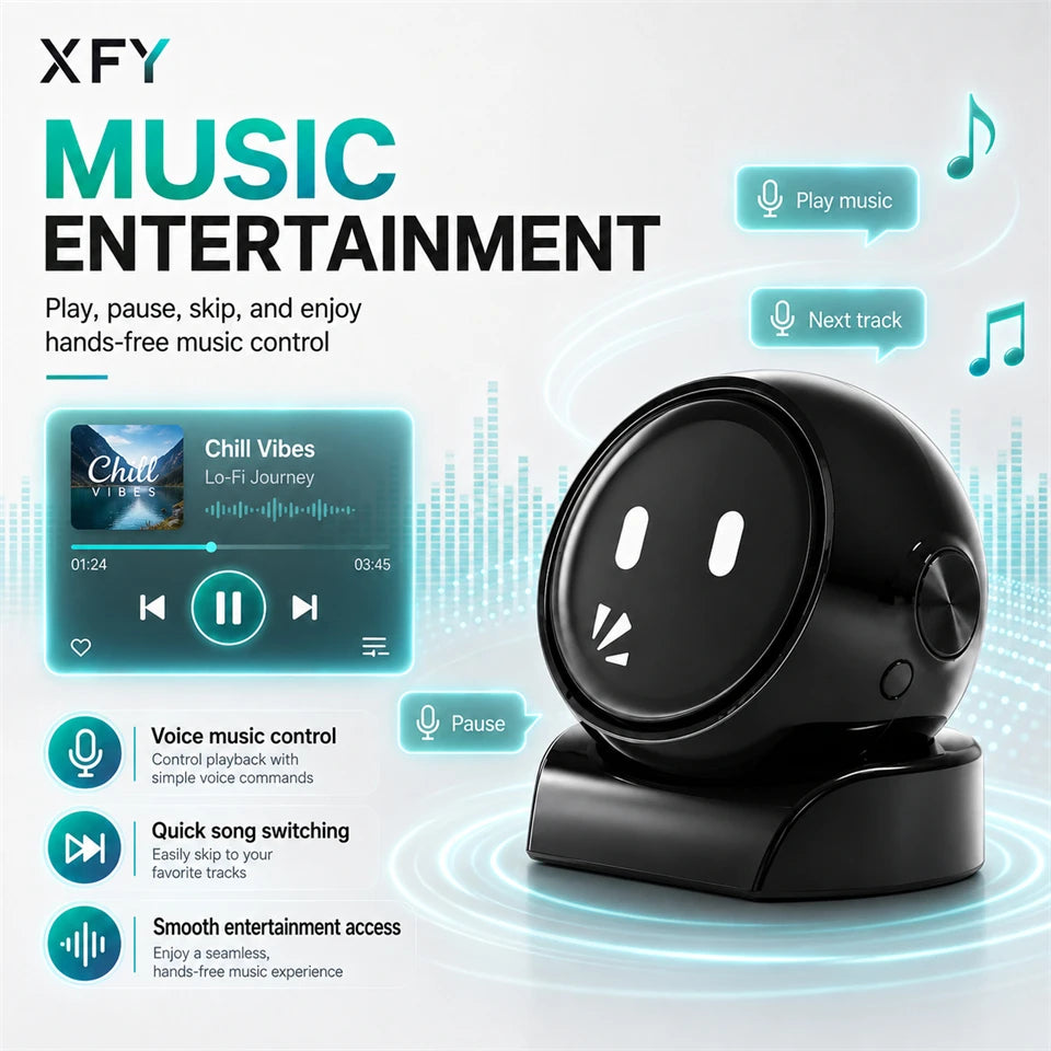 XFY X-01 AI Voice Robot for Car — Smart Assistant | Hands-Free Navigation, Music & Calls