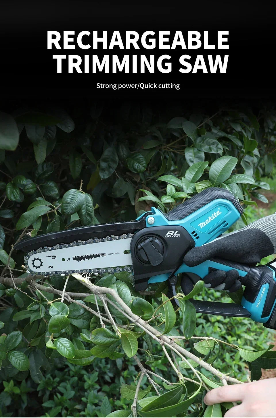 Makita-Compatible 18V 6in Cordless Mini Chainsaw | Woodworking