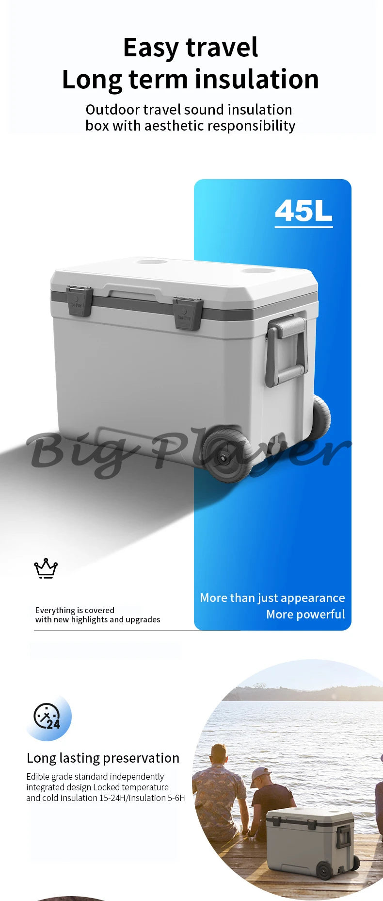 Insulated Cooler Box | Portable Outdoor Food Storage / Nevera portátil aislada