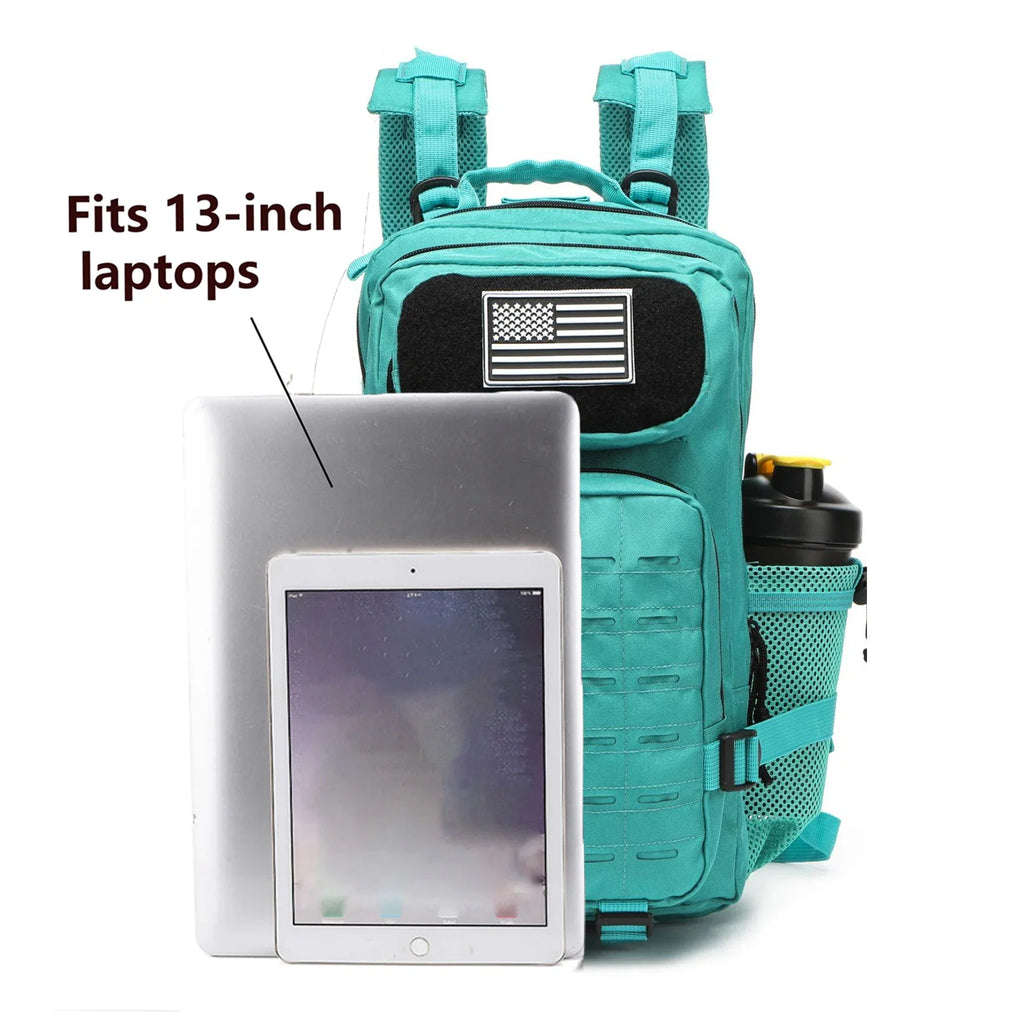 Waterproof Backpack 25L/50L | Gym, Hiking, Travel & Laptop Bag | Dual Bottle Holders | 12 Colors