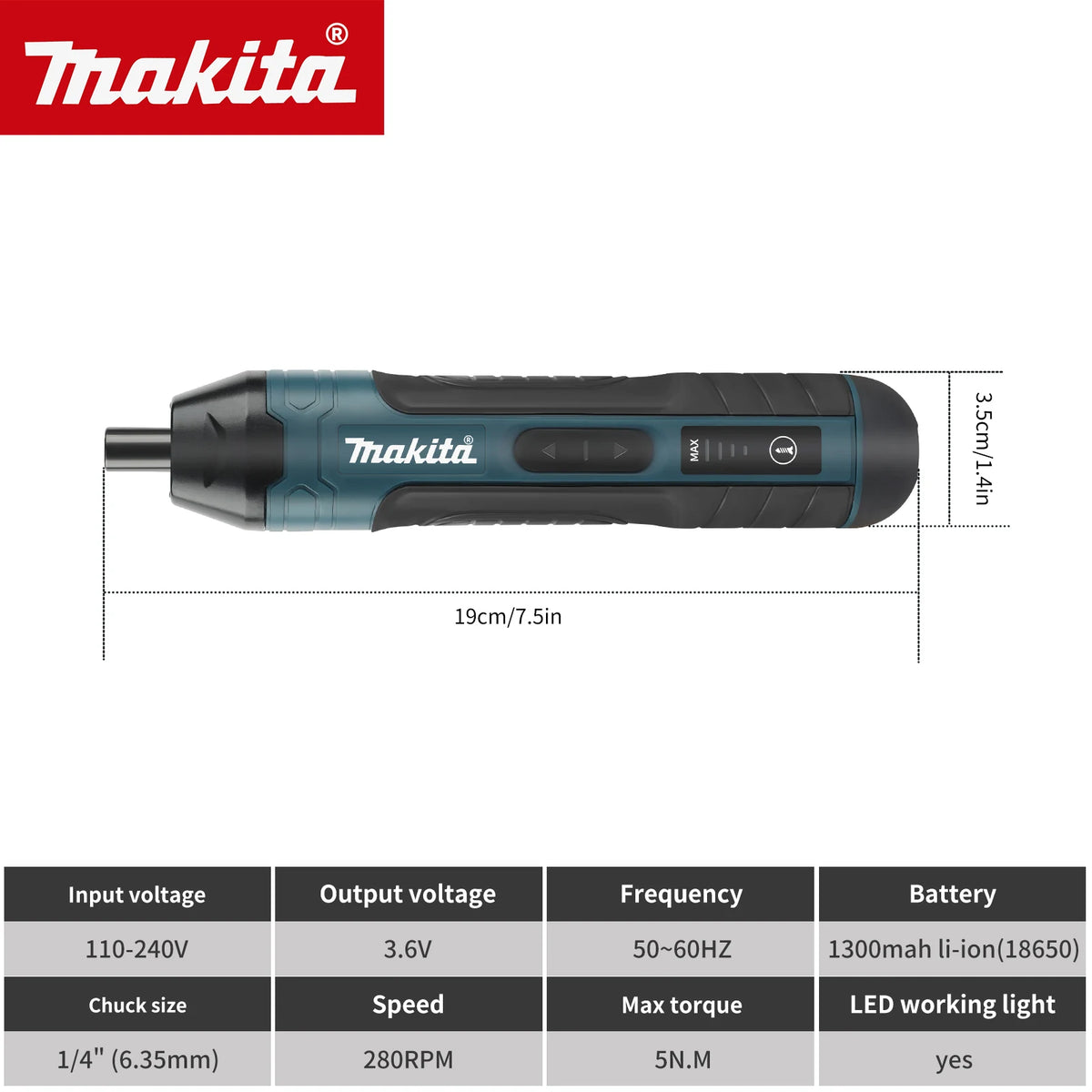 Makita HT422 | 3.6V Cordless Electric Screwdriver | 5Nm