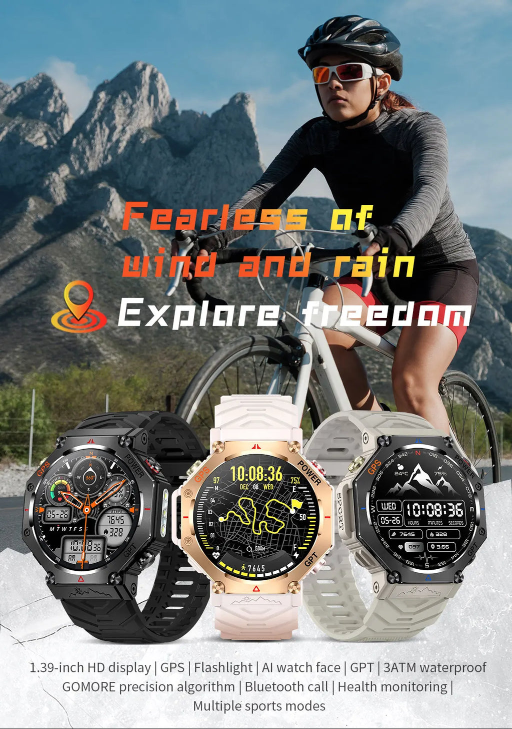 Military GPS Smartwatch 2025 | AMOLED 1.39" | 107 Sports Modes | Bluetooth Calling | Men Women | Smartwatch Militar GPS 2025 | 107 Modos Deportivos | Llamadas Bluetooth | Hombre Mujer