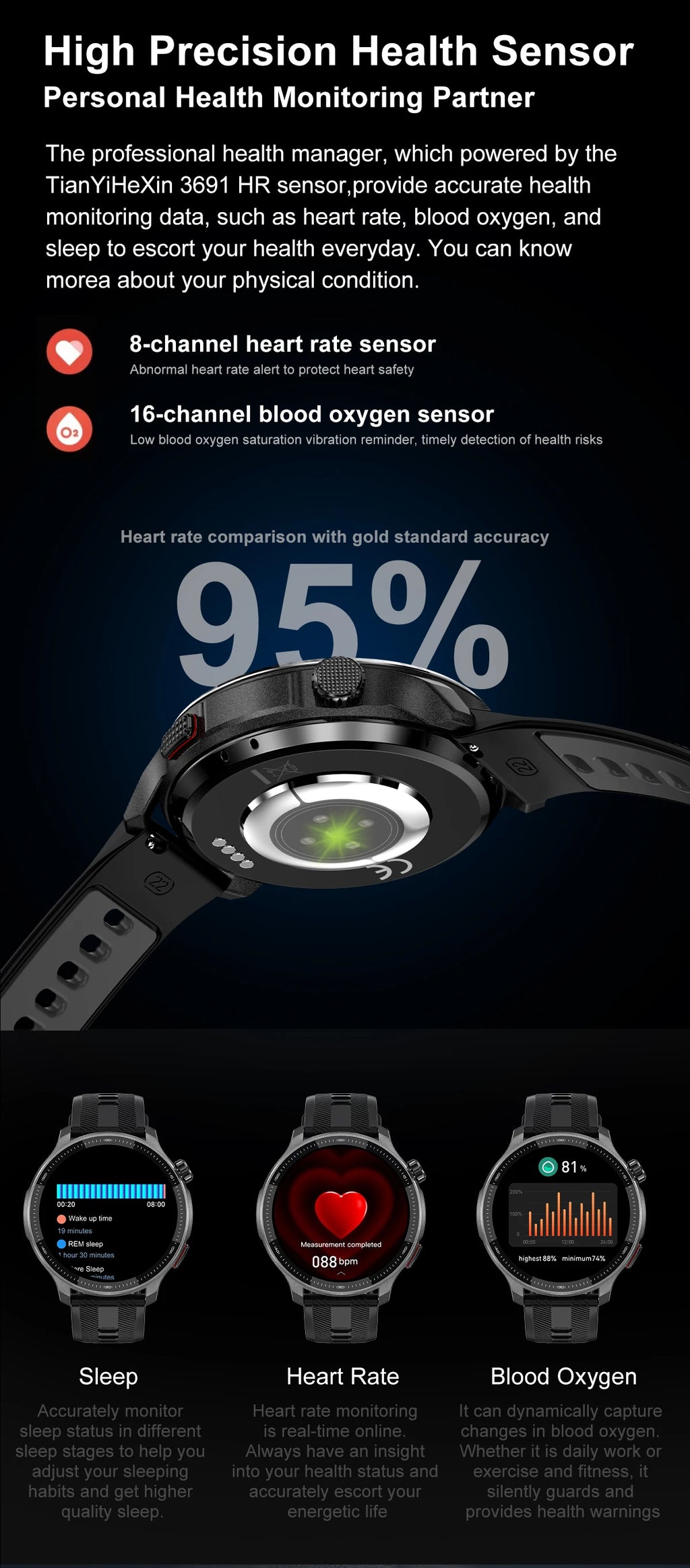 Smartwatch DT G6 2026 | AMOLED 1.43" | GPS + Mapas Offline | 3ATM | 4GB | Outdoor