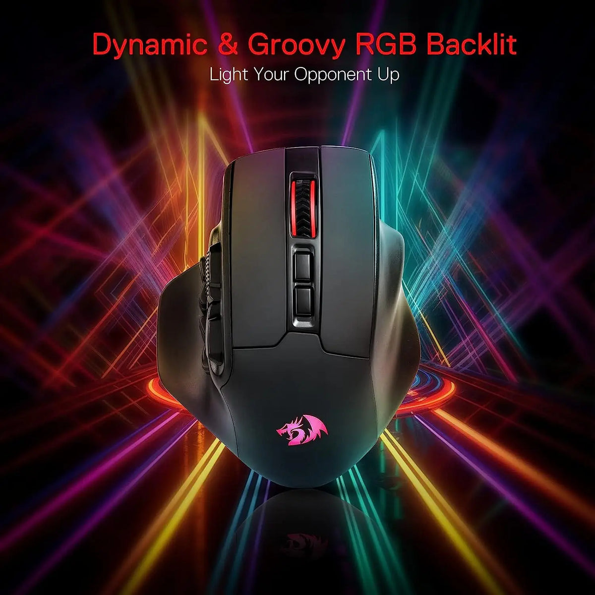 Redragon M811 PRO Wireless MMO Gaming Mouse | 26000 DPI | 15 Buttons | RGB | Pixart 3395