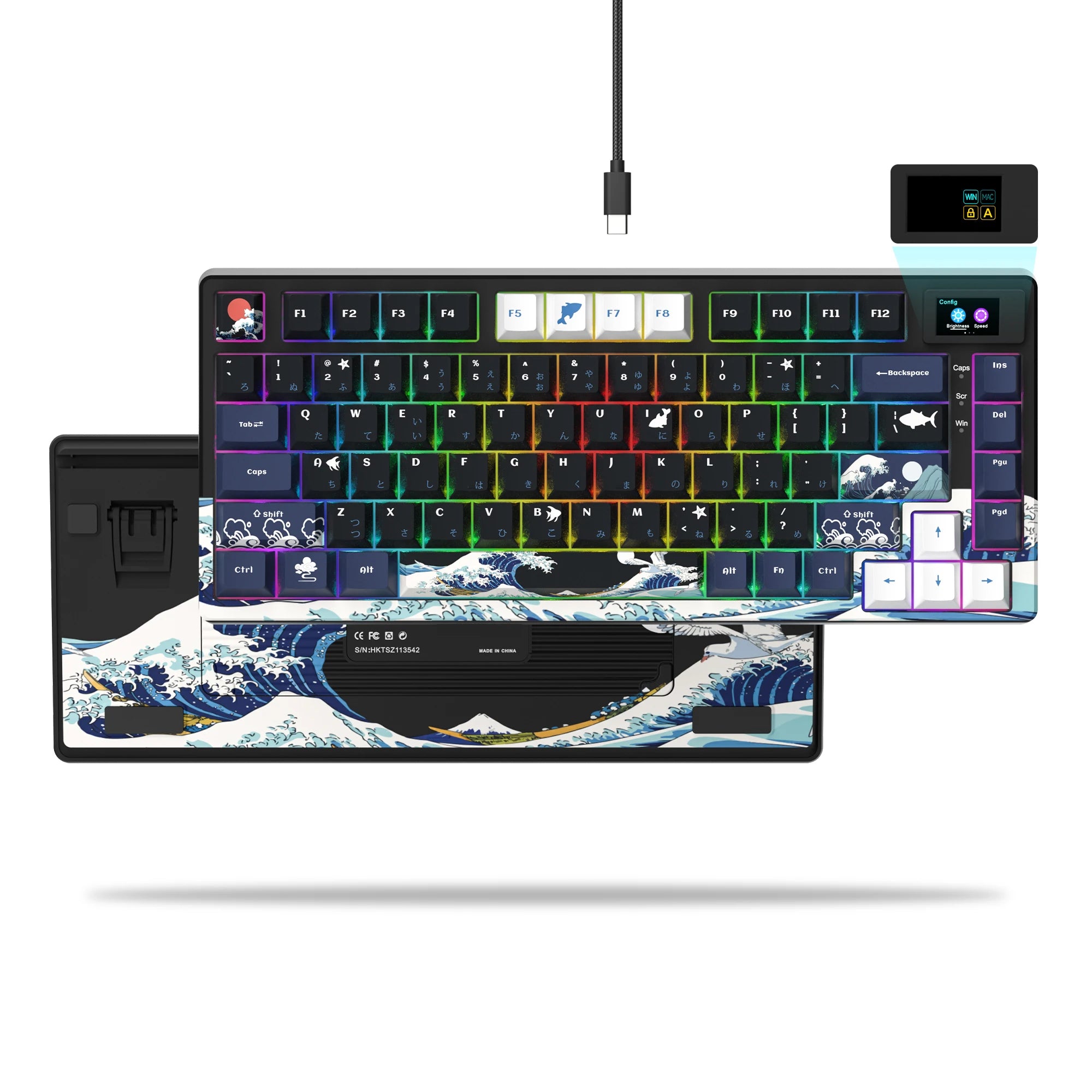 Teclado Mecánico Gaming Womier 75% | OLED | Gasket | Hot-Swap | PBT Pudding RGB | PC/Mac | Womier 75% Mechanical Gaming Keyboard OLED Gasket Hot-Swap PBT Pudding RGB
