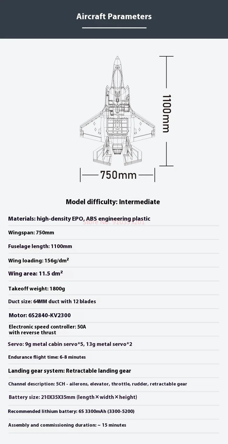 Xfly F35 Lightning 2 EDF RC Fixed Wing Aircraft | 64mm | 6CH | PNP & KIT | Scale Model Jet
