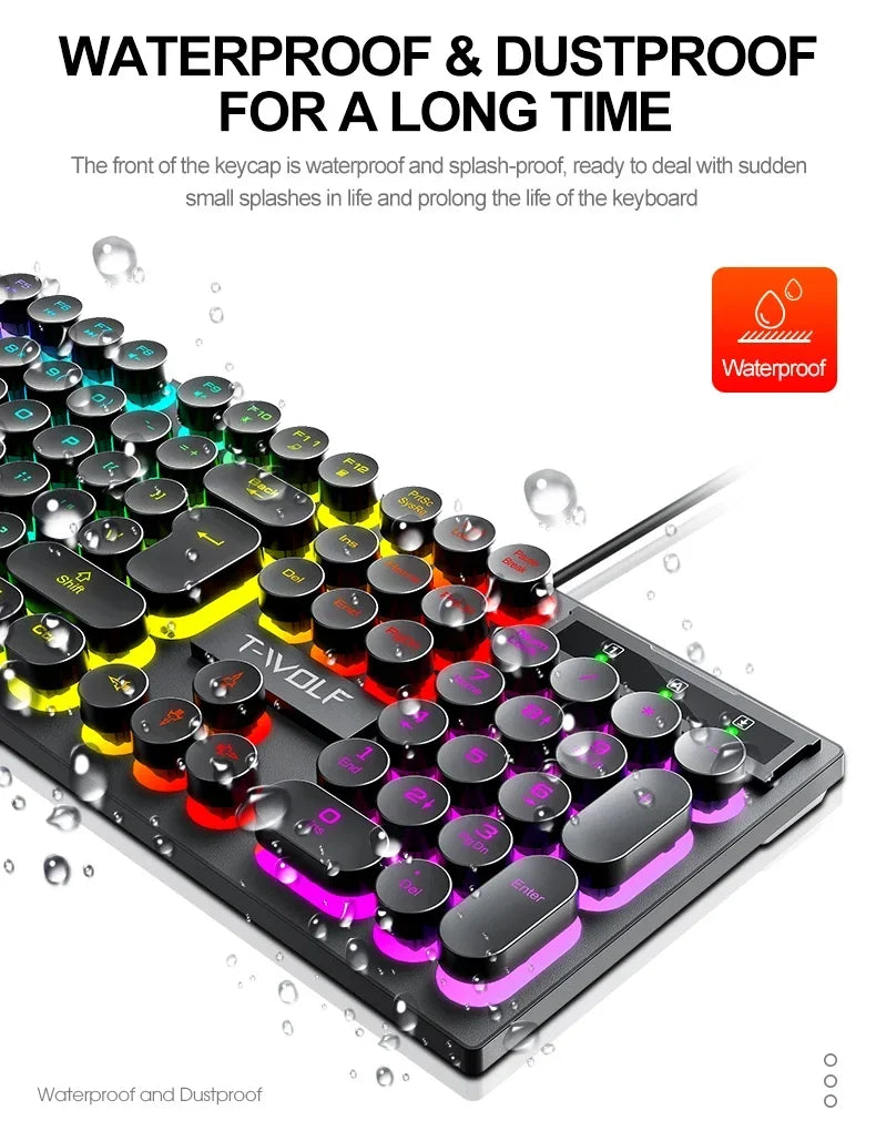 Teclado Mecánico Gaming 104 Teclas | USB | RGB Multicolor | Switch Negro | PC/Laptop | Full-Size RGB Mechanical Gaming Keyboard 104 Keys USB Black Switch PC Laptop