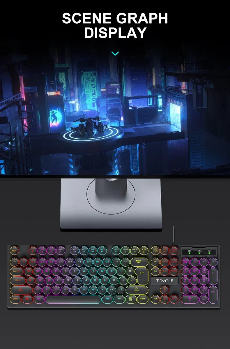 Teclado Mecánico Gaming 104 Teclas | USB | RGB Multicolor | Switch Negro | PC/Laptop | Full-Size RGB Mechanical Gaming Keyboard 104 Keys USB Black Switch PC Laptop