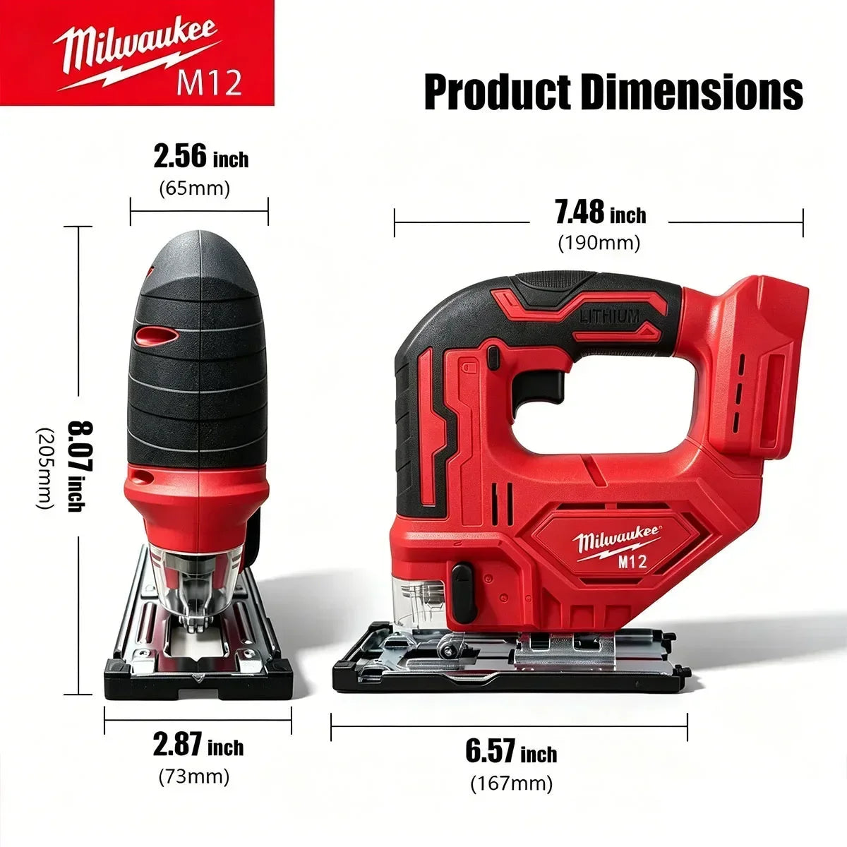 Milwaukee-Compatible Curve Saw | Brushless Orbital Jigsaw with LED