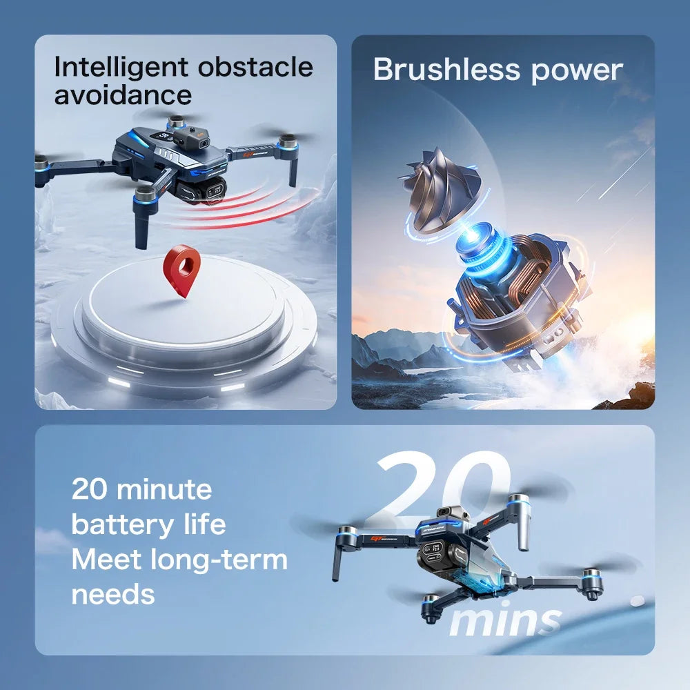 Dron Lenovo GT8 Cámara Dual 8K HD – Motor Brushless, WiFi FPV 5G, Pantalla 4.3", Plegable, Cuadricóptero
