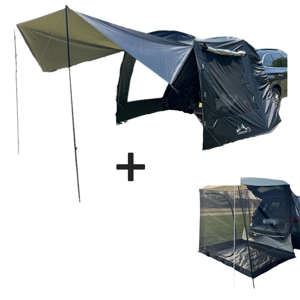 SUV Car Tail Tent | 3-4 Person Waterproof Camping Tent | Tunnel & Dome Style | UPF50 PU3000mm