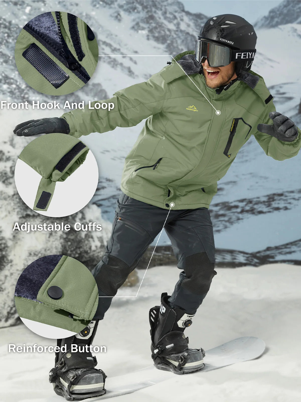 MAGCOMSEN Men's Winter Jacket | Fleece Lined | Ski & Hiking