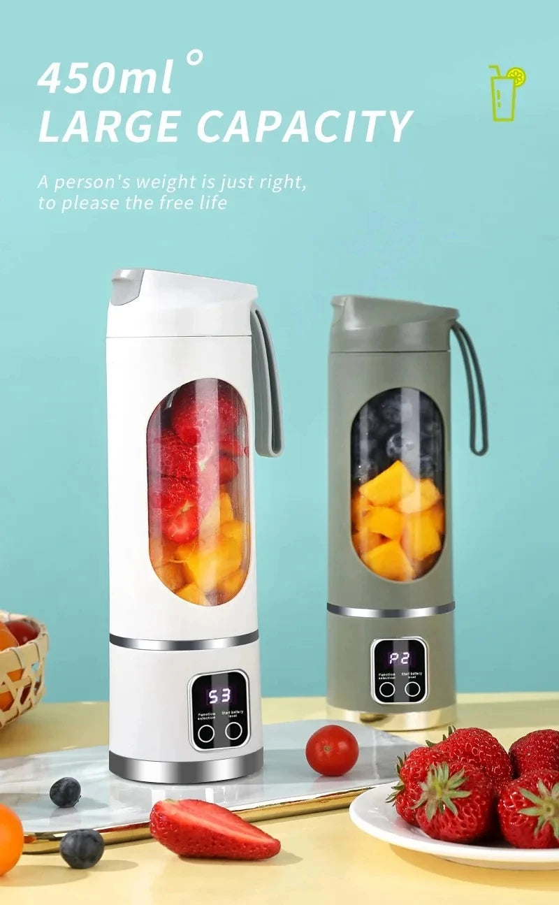 Portable Blender | 450ml & 12 Blades | USB Rechargeable