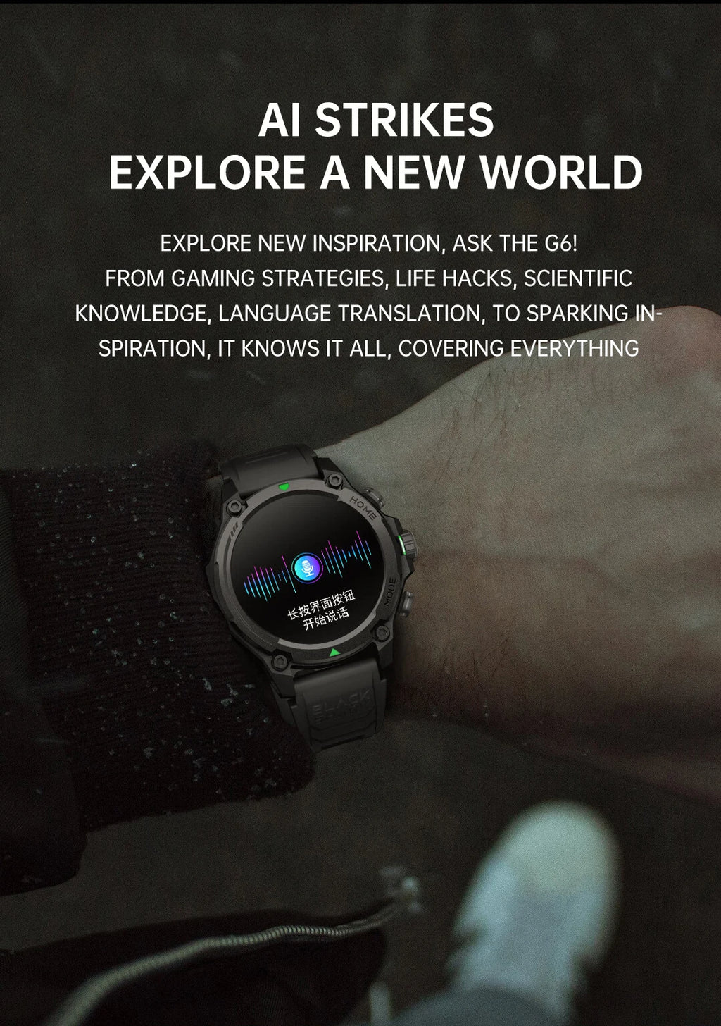 Smartwatch AURAFIT GPS-G6 2025 | AMOLED 1.43" | GPS 6 Satélites | 3ATM | AI GPT | 100+ Deportes