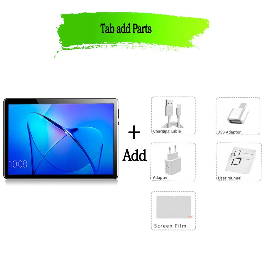 Tablet BDF S10 10.1" | Android 13 | 6GB RAM + 128GB | 4G LTE | Octa-Core | 5000mAh | IPS 1280x800