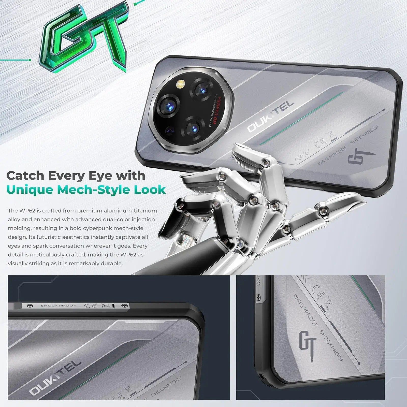 OUKITEL WP62 | Rugged Smartphone 5G 108MP 11000mAh 33W | Android 15 NFC IP68