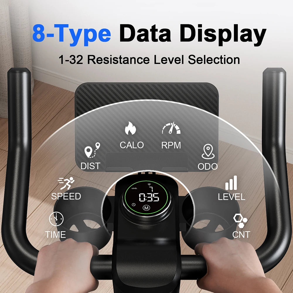 Stationary Exercise Bike | 32-Level Magnetic Resistance | Bluetooth & LCD Screen | Home Gym