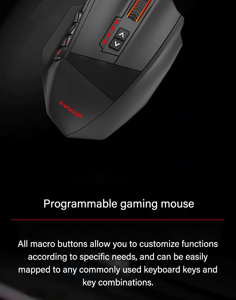E-YOOSO X39 Wired Gaming Mouse | 12400 DPI | 17 Buttons RGB | Pixart PAW3327 | MMO